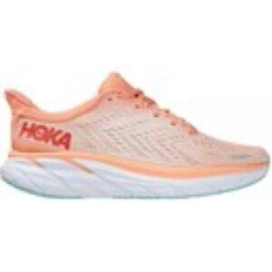 HOKA One One Clifton 8 Women’s Running Shoes Cantaloupe Silver Peony Sz 7 VGUC
